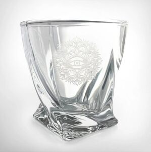 Clear Tewisted Whiskey Crystal Glasses with Eye Design